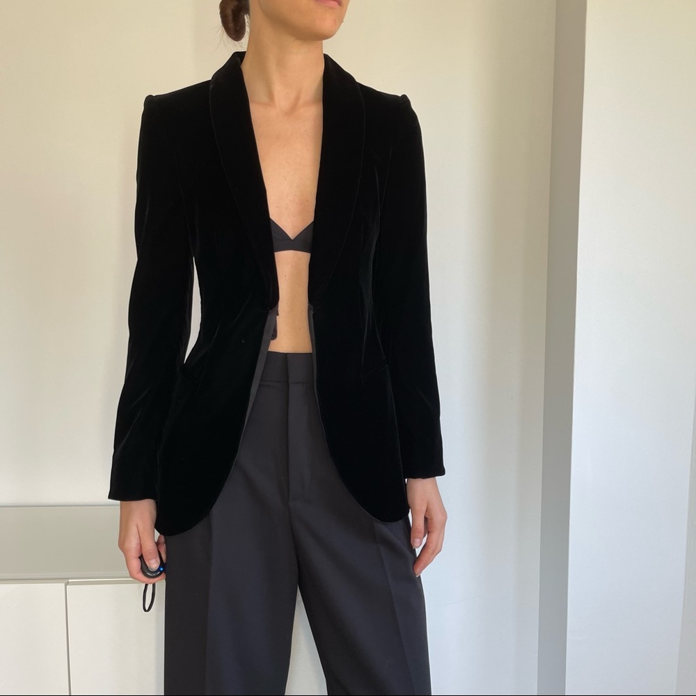 GIORGIO ARMANI velour blazer with corset inside size 36
